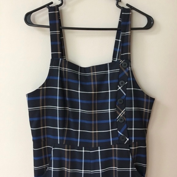 Zara Plaid Jumpsuit/ M - Picture 4 of 9